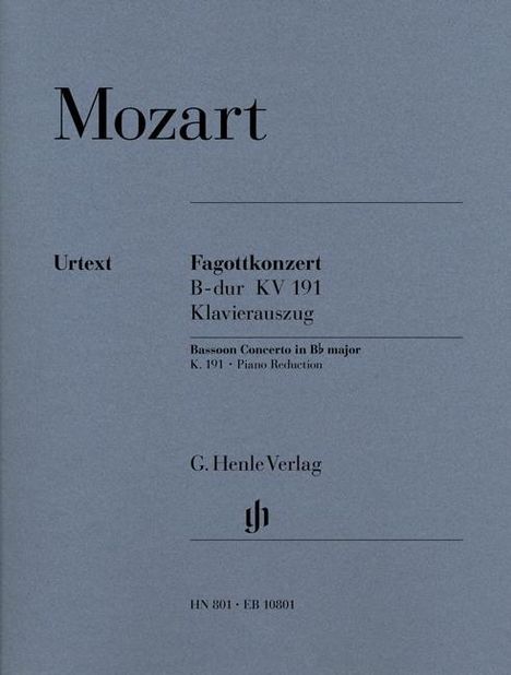 Mozart, W: Konzert für Fagott und Orchester B-dur KV 191, Buch