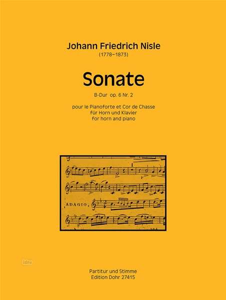 Johann Martin Friedrich Nisle: Sonate für Horn und Klavier B-Dur op. 6/2, Noten