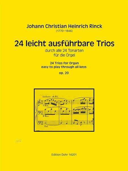 Johann Christian Heinrich Rinck: 24 leicht ausführbare Trios für Orgel op. 20, Noten