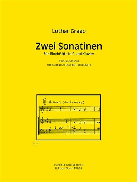 Lothar Graap: Zwei Sonatinen für Blockflöte in C und Klavier, Noten