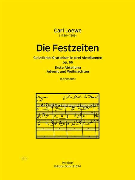 Carl Loewe: Die Festzeiten op. 66/1, Noten