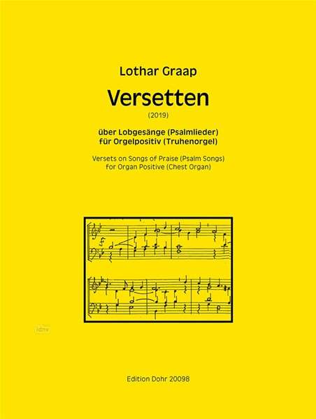 Lothar Graap: Versetten über Lobgesänge (Psalmlieder) für Orgelpositiv (Truhenorgel) (2019), Noten
