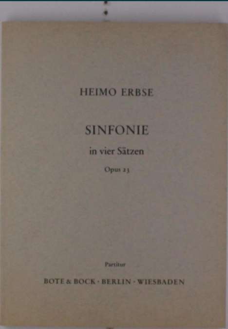 Heimo Erbse: Sinfonie in vier Sätzen op. 23, Noten