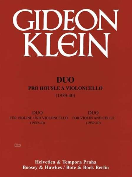 Gideon Klein: Duo, Noten