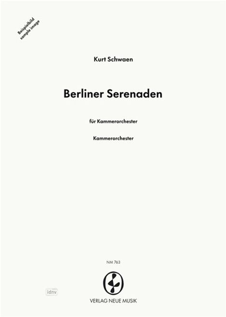 Kurt Schwaen: Berliner Serenaden, Noten