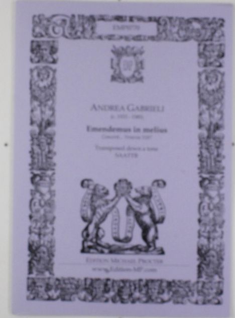 Andrea Gabrieli: Emendemus in melius, Noten