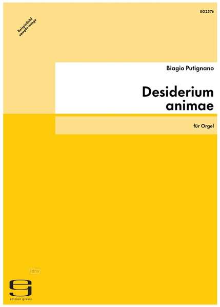 Biagio Putignano: Desiderium animae für Orgel (2004), Noten