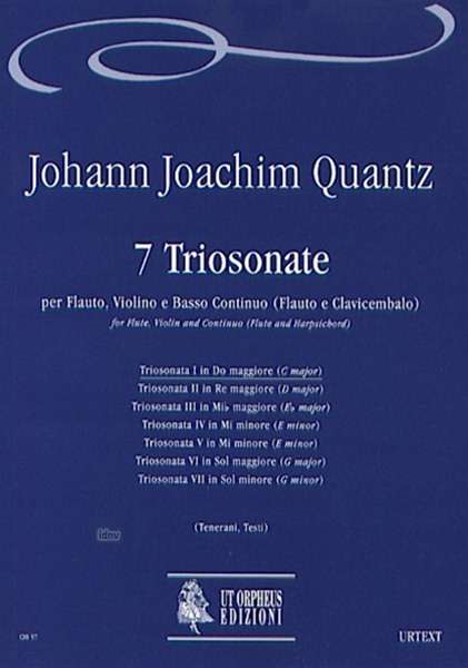 Johann Joachim Quantz: 7 Triosonatas for Flute, Violin and Continuo (Flute and Harpsichord). Vol. 1: Triosonata I in C maj, Noten