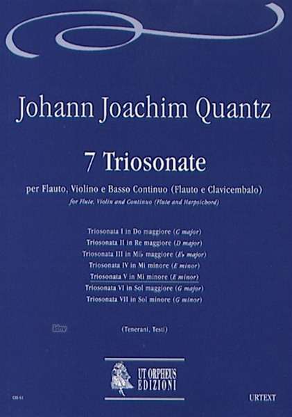 Johann Joachim Quantz: 7 Triosonatas for Flute, Violin and Continuo (Flute and Harpsichord). Vol. 5: Triosonata V in E min, Noten