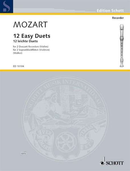 Wolfgang Amadeus Mozart: Mozart,W.A.         :12 leich... /SP /2BFL-S(V /GH, Noten