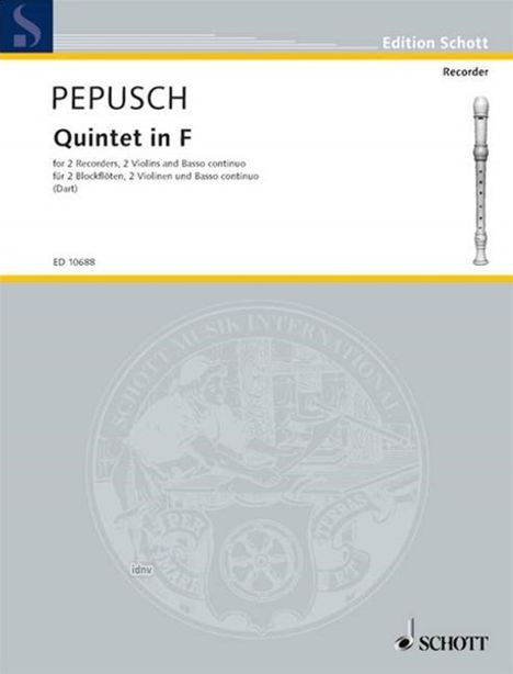 Johann Christoph Pepusch: Quintett  F-Dur, Noten