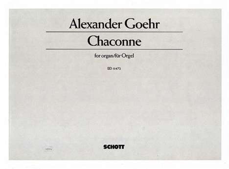 Alexander Goehr: Chaconne op. 34a, Noten