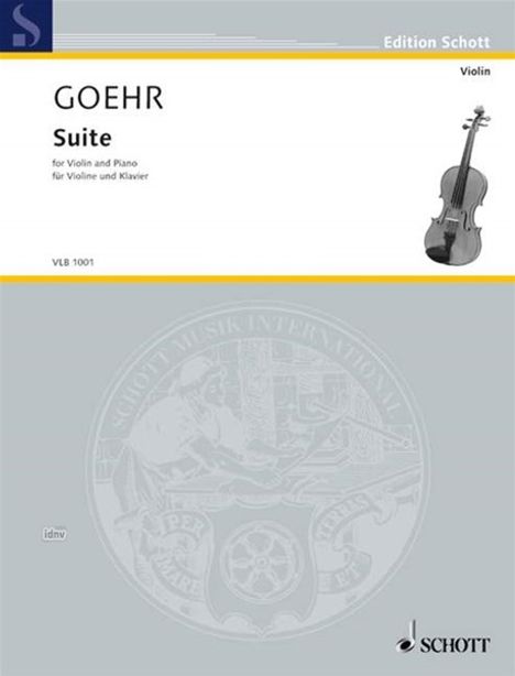 Alexander Goehr: Suite op. 70, Noten