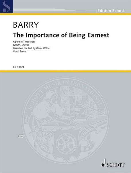 Gerald Barry: The Importance of Being Earnest (2009 - 2010), Noten