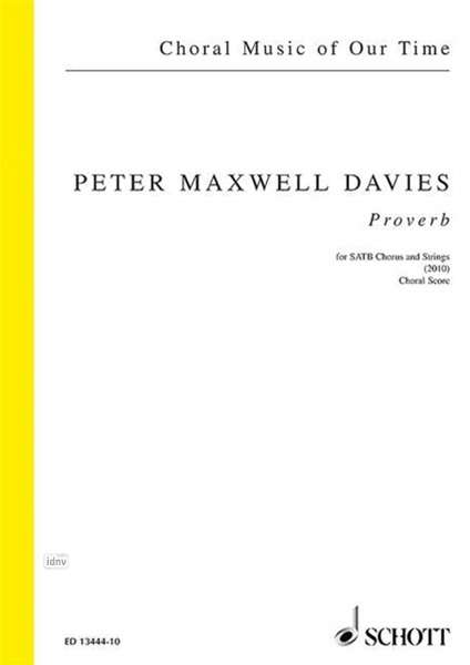 Peter Maxwell Davies: Proverb op. 305 (2010), Noten