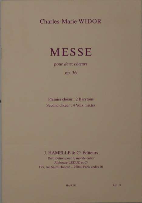 Charles-Marie Widor: Messe op. 36, Noten