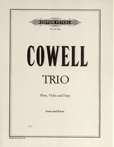 Henry Cowell: Trio for Flute, Violin and Harp, Noten