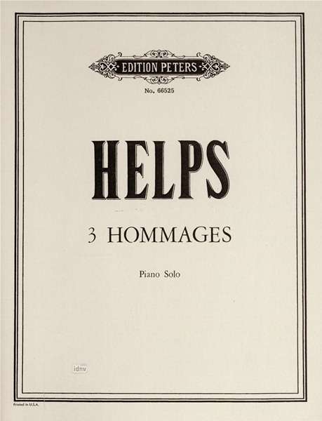 Robert Helps: 3 Hommages für Klavier (1972), Noten