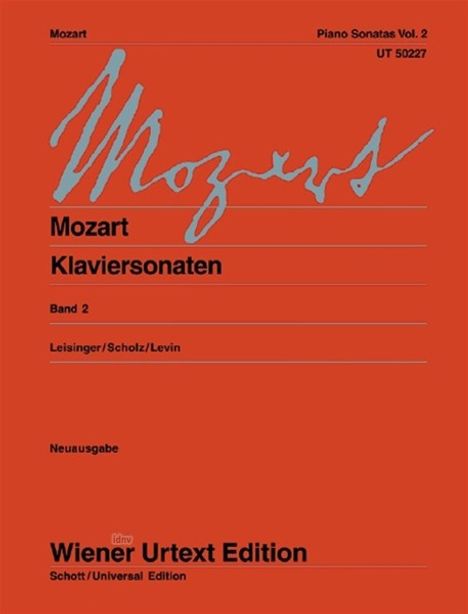 Wolfgang Amadeus Mozart: Klaviersonaten, Noten