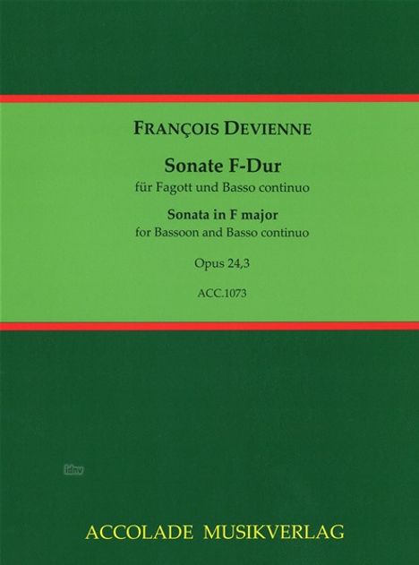 Francois Devienne: Devienne,F.         :6 Sonaten f...3 /KA/E /fag,bc, Noten