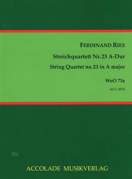 Ferdinand Ries: Streichquartett Nr.23 A-Dur op, Noten