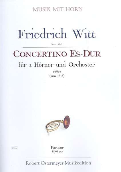 Friedrich Witt: Concertino für 2 Hörner Es-Dur, Noten