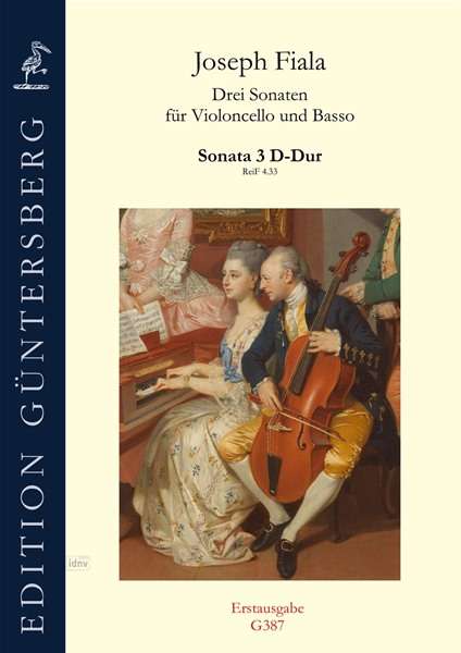 Joseph Fiala: Drei Sonaten für Violoncello und Basso ReiF 4.33 (ca 1890), Noten