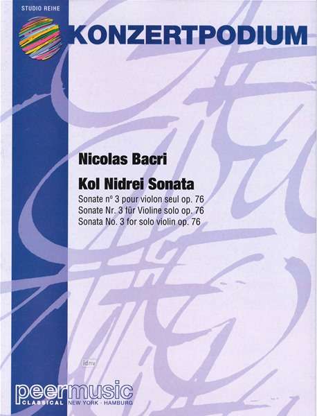 Nicolas Bacri: Kol Nidrei Sonata op. 76, Noten