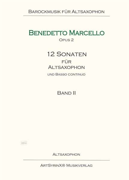 Benedetto Marcello: 12 Sonaten für Altsaxophon und Klavier op. 2, Noten