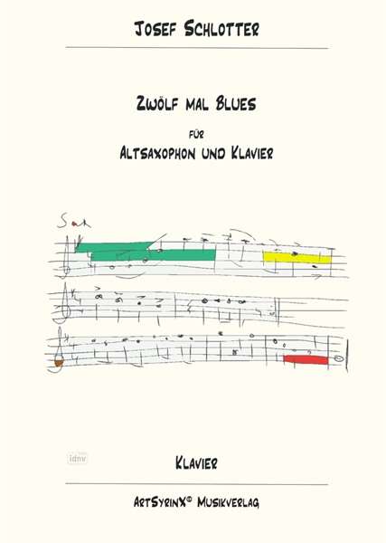 Josef Schlotter: 12 mal Blues für Altsaxophon und Klavier, Noten