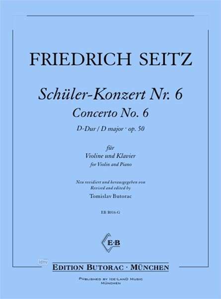 Friedrich Seitz: Schüler-Konzert Nr. 6 D-Dur op. 50, Noten