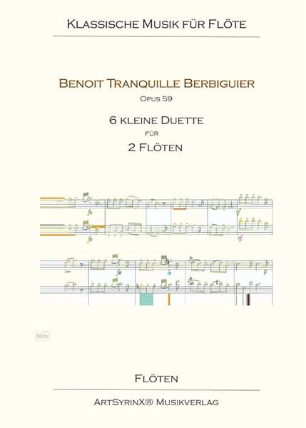 Antoine-Tranquille Berbiguier: 6 kleine Duette für 2 Flöten op. 59, Noten