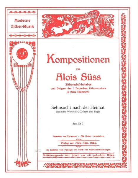 Alois Süss: Sehnsucht nach der Heimat op., Noten