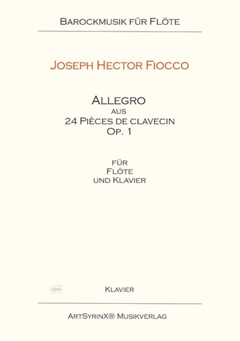 Joseph Hector Fiocco: Allegro für Flöte und Klavier, Noten