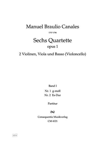 Manuel Canales: Streichquartette op. 1, Noten