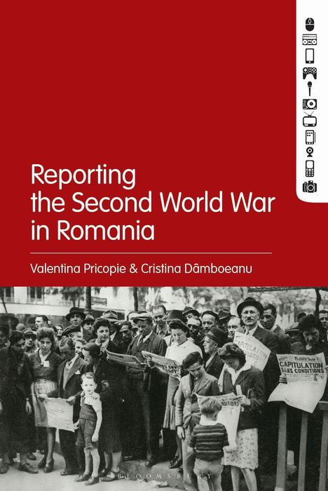 „Reporting the Second World War in Romania“ von Valentina Pricopie & Cristina Dâmboeanu. Schwarz-Weiß-Foto einer Menschenmenge.
