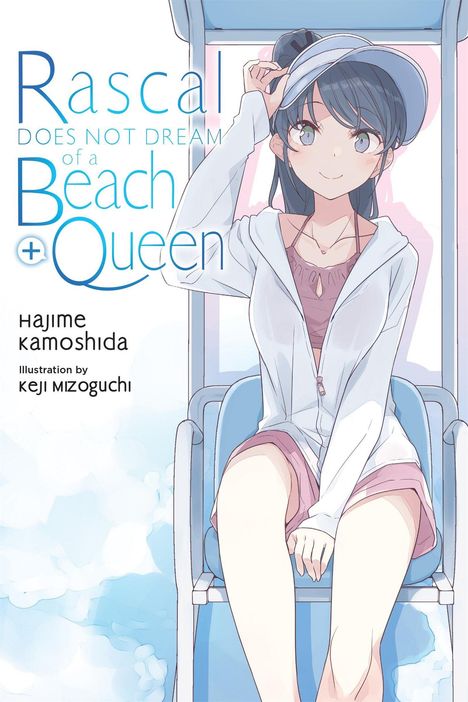 "Rascal Does Not Dream of a Beach Queen." Illustration einer jungen Frau in Freizeitkleidung, sitzt lächelnd auf einem Stuhl.