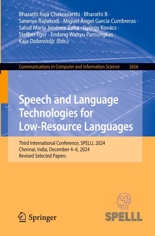 Speech and Language Technologies for Low-Resource Languages (Buch) – jpc.de