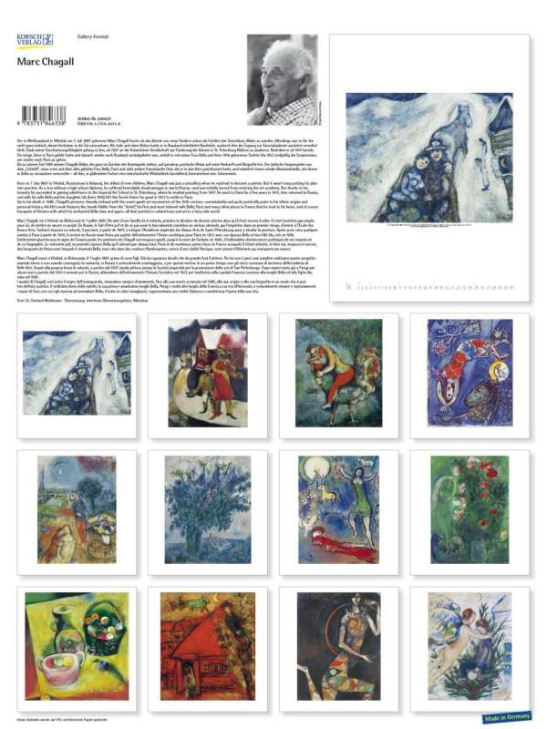 Chagall 1 Wandkalender 64 x 48 cm 2020 Kunstkalender Wandkalender neu