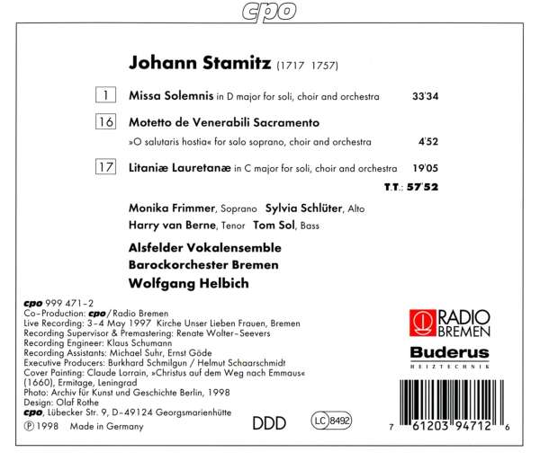 Johann  Stamitz (1717-1757) 0761203947126