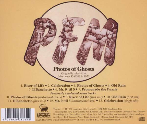 P.F.M. (Premiata Forneria Marconi): Photos Of Ghosts (Expanded + Remastered) auf CD