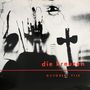 Text: "die kreuzen", "OCTOBER FILE". Schwarze, abstrakte Silhouetten vor grauem Hintergrund.