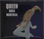 Text: "QUEEN ROCK MONTREAL". Ein Sänger in leidenschaftlicher Pose, nach hinten gebeugt mit Mikrofon in der Hand.