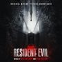 Text: "Original Motion Picture Soundtrack", "Resident Evil", "Music by Hays Holladay and Ryan Holladay". Eine dunkle Winterstraße mit einem Auto.