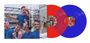 "robbie williams sing when you're winning" in weiß auf einem Cover. Zwei bunte Schallplatten, eine rote, eine blaue.