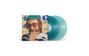 Text: "Elton John, Rock of the Westies." Foto eines Mannes mit Brille und Hut. Zwei blaue Schallplatten im Hintergrund.