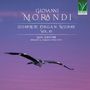 "Giovanni Morandi: Complete Organ Works Vol. 10, Luca Sartore, Organo G. Callido (1760/1797)." Ein Storch fliegt vor lilafarbenem Himmel.