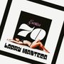 „Erotica 70“, „Larry Manteca“. Frau in schwarzer Unterwäsche liegt entspannt, von grafischen Elementen umrahmt.