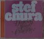 Der Text "stef chura" steht groß in hellblau, darunter "Dancing Alone on the Concrete" in geschwungener Schrift auf lila Hintergrund.