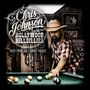Text: "Chris Johnson and the Hollywood Hillbillies. Tales from the Cowboy Palace." Ein Mann mit Cowboyhut spielt Billard.